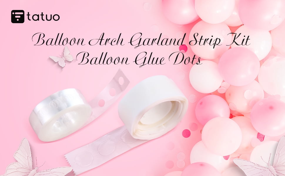 16ft Balloon Garland Strip Decorating Kit Dbl Sided Glue Dots and Ribbon | by Tableclothsfactory