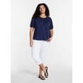 thumbnail image 2 of Terra & Sky Women's Plus Puff Sleeve Top, Sizes 0X-5X, 2 of 5