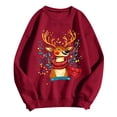 thumbnail image 4 of zaveiop Christmas Sweatshirts for Women Christmas Elk Graphic Pullover Shirts Holiday Tops Long Sleeve Winter Clothes (Z-Red, XL), 4 of 6