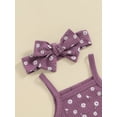 thumbnail image 6 of Biezeib Baby Girls 3 Piece Outfits Floral Print Sleeveless Camisole Tops and Elastic Ruffled Shorts Headband Set Summer Clothes, 6 of 9