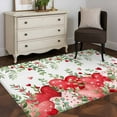 thumbnail image 4 of Valentine's Day Washable Area Rug&nbsp;3x5ft Watercolor Red Pink Love Heart Roses Floral Leaf Soft Rectangle&nbsp;Rugs for Living Room, Non Slip Carpet for Bedroom&nbsp;Entryway Dining Room, 4 of 9