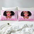 thumbnail image 4 of American African Black Fitted Sheet Deep Pocket Twin Hot Pink Princess Bedding Sheets Cute Glitter Bed Sheets,Soft Breathable Sheets 1 Pillow Case, 4 of 5