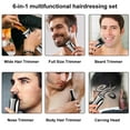 thumbnail image 5 of Beard Trimmer for Men Body Mustache Nose Hair Groomer Cordless Trimmer 6 in 1 Grooming Kit Waterproof USB Rechargeable, 5 of 10