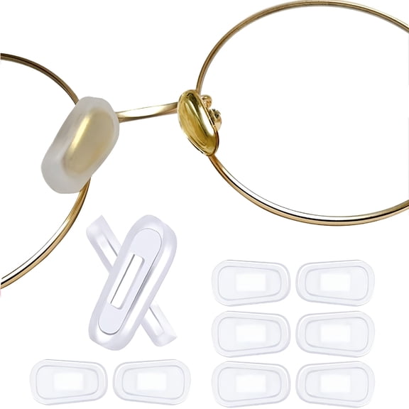 GJX 5 Pairs Slip-On Nose Pads Covers,Soft Silicone Eyeglasses Nosepads Anti-Slip Glasses Nose Piece,Eyewear Protective Covers Eye Pads for Glasses Sunglasses(5 Pairs,White,L Size)