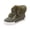 Army Green, variant on Winter Ankle Boots for Women Plush Lined High Top Sneakers, Faux Fur Cuff Lace-Up Warm Boots, Non Slip Platform Casual Shoes