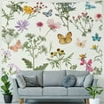 thumbnail image 4 of GOSMITH Floral Leaf Tapestries Wild Flowers Butterfly Retro Art Vintage Herbs Plant Wall Hanging Backdrop for Living Dining Room College Dorm Painting, 4 of 6