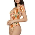 thumbnail image 2 of Haiem Squirrel And Mushroom Women's Crew Neck Short Sleeve Bodysuit Tops Stretchy Slim Basic-Small, 2 of 9