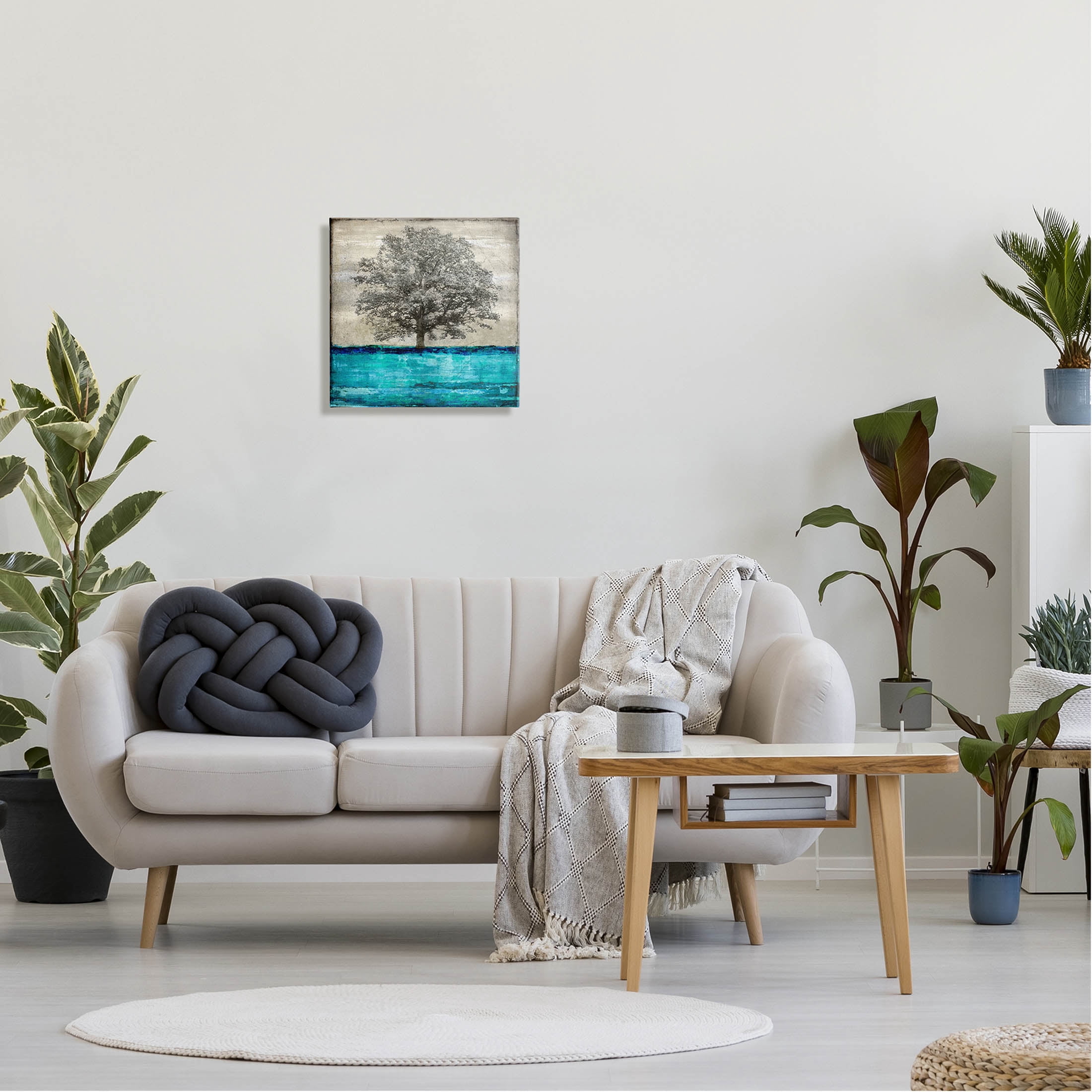 Stupell Industries Modern Turquoise Tree Collage Graphic Art Gallery Wrapped Canvas Print Wall Art, Design by Eric Turner