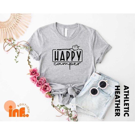 Velto Happy Camper Shirt, Camping Shirt, Traveler , Happy Camper Shirt for Women, Adventure Shirt for Her, Travel Gift, Camping Shirt All Size S-5XL