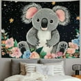 thumbnail image 2 of SHERONV  Cute Koala Tapestry Sliver Grey Glitter Galaxy Wall Hanging for Kids Girls Room Decor,  Animals Wall Blanket Tapestries 60x50inch, 2 of 6