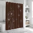 thumbnail image 5 of Brown Shower Curtain Set - 72" x 78" Washable Bathtub Curtain with 12 Hooks, Spring Flora Waterproof Fabric Stall Shower Curtains for Bathroom/Bathtub Décor, 5 of 6