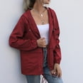 thumbnail image 5 of Women's waterproof windbreaker Light windbreaker jacket hooded windbreaker outdoor - Wine red, 5 of 5