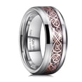 thumbnail image 1 of King Will Dragon Anillo De Boda De Carburo De Tungsteno Con Dragón Celta Chapado En Oro Rosa De 0.315 In, Ajuste Cómodo 12,5, 1 of 5