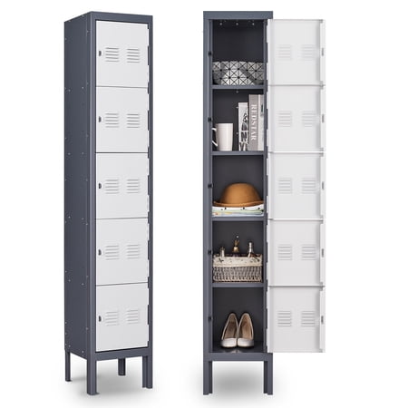 KAER Metal Locker Storage Cabinet,Steel Lockers,Storage Locker With 5 Door for Home,Employees,Gym,School,Office Storage Lockers