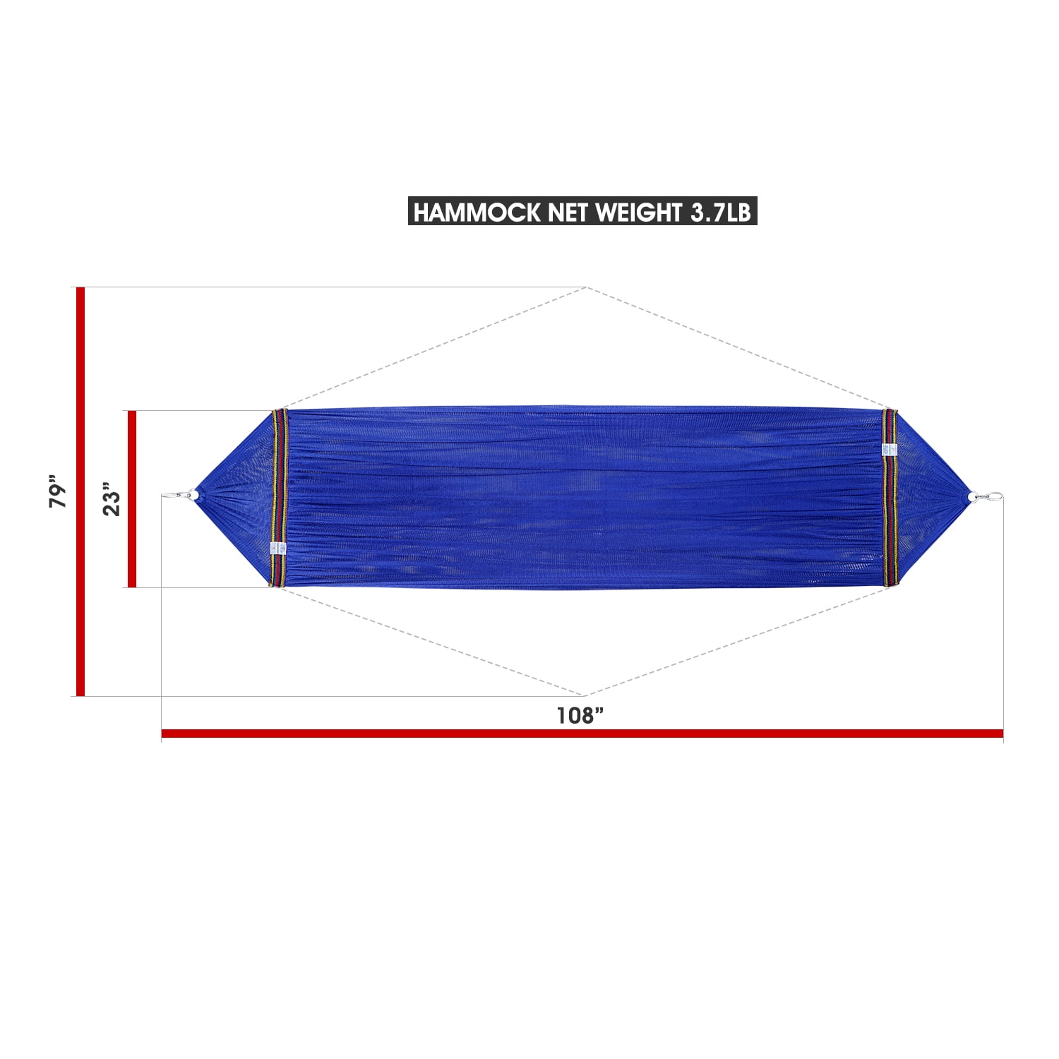 Tranquillo Portable Polyester Hammock Net – Carry Bag Included,  Blue