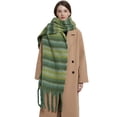 thumbnail image 5 of Bufanda cálida de invierno para mujer, Mantón largo, bufandas grandes, bufanda a rayas con flecos, manta gruesa para clima frío, bufandas de Color, 5 of 5