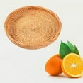 thumbnail image 3 of Wicker Woven Round Snack Fruit Bowl and so on.Of Rattan Food Tray Organizer 20x3cm, 3 of 8