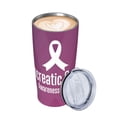 thumbnail image 3 of Vaso de acero inoxidable con tapa para concientización sobre el cáncer de páncreas, taza térmica portátil de 20 oz, 3 of 7