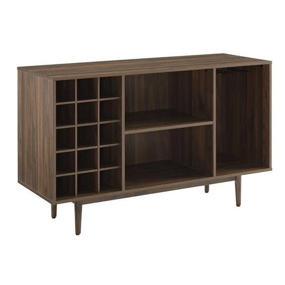 Pemberly Row Modern Wood Wine Storage Sideboard in Walnut Finish