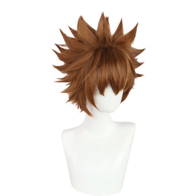 Peluca para cosplay Hitmans Reborn Sawadas Tsunayoshis, 30 cm, sintética