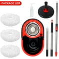 thumbnail image 6 of Spinning Mop Bucket, 360° Easy Spin Mop & Bucket System with Wringer, Mop and Bucket Set, 3 Microfiber Mop Heads, Black, 6 of 7