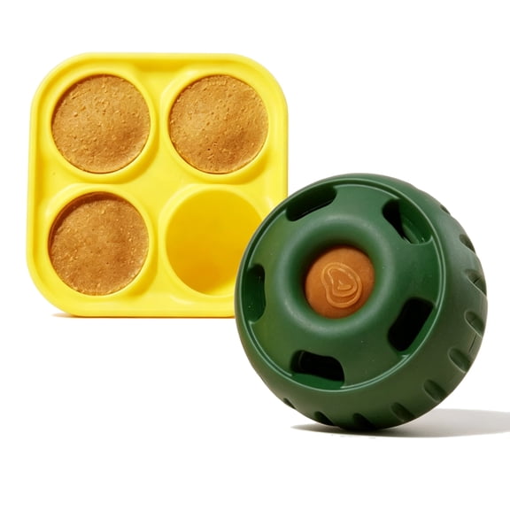 Pupsicle and Treat Tray - Long-Lasting Interactive Dog Ball Toy and Silicone Dog Treat Mold - Keep Your Pup Busy - Easy to Clean - Toys for Medium and Large Dogs