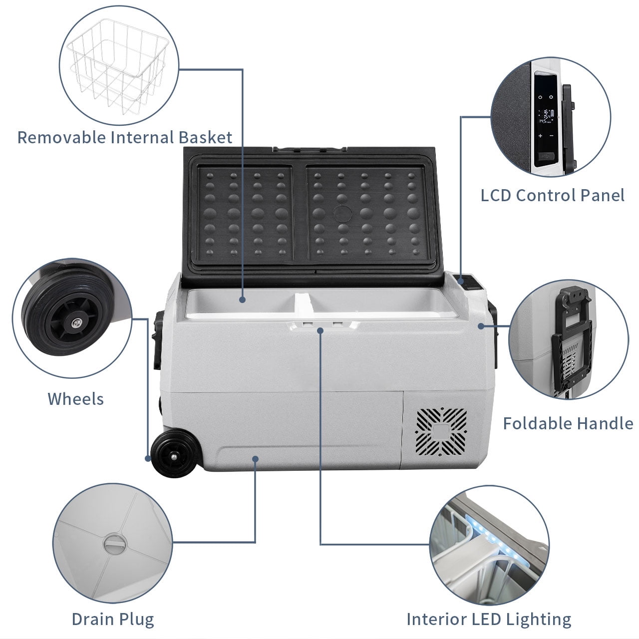 Alpicool T36 Dual Temperature Control 12 Volt Refrigerator 38 Quart(36 Liter), Portable Car Fridge Freezer (-4°F~68°F) for Truck, RV, Boat, Camping and Travel, 12/24V DC and 100-240V