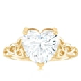 thumbnail image 5 of Rosec Jewels Moissanite Heart Shaped Engagement Ring 2 Carat - Celtic Knot Ring for Women (8 mm, D-VS1 Quality Certified), 10K Yellow Gold, US 9.00, 5 of 9