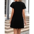 thumbnail image 4 of Vestido de verano EVALESS 2025, moderno, casual, cuello redondo, negro, 4 of 6