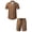 Brown, variant on Vedolay Summer Short Sets Men's Shorts Sleeve Mens Outfits 2 Piece Fashion Tracksuit Comfy Casual Set,White XL
