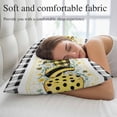 thumbnail image 5 of Bee Love Throw Pillow Covers Vintage Country Yellow Bee Plaid Dot Love Floral Black Plaid Decorative Lumbar Pillow Cover Rectangle Cushion Case for Sofa Couch Bed Living Room Bedroom 24 X 36 Inches, 5 of 9
