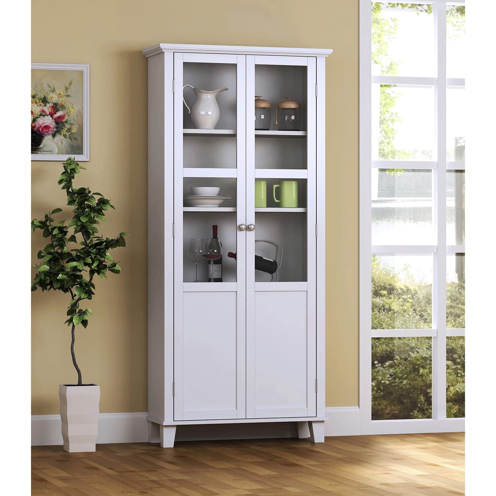 Homestar 2 door glass storage cabinet deals