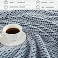 thumbnail image 5 of Exclusivo Mezcla Waffle Textured Soft Fleece Blanket, King Size Bed Blanket, Cozy Warm and Lightweight (Mixed Navy Blue, 90"x104"), 5 of 7