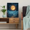 thumbnail image 5 of Qisvanset 12x16 Inch 2D Flat Framed Canvas Art, Full Moon Starry Cloud Mystical Nature Home Wall Art Decor, 5 of 5