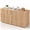 Oak, variant on Ktaxon Fluted 6 Drawer Double Dresser Wood Dresser Storage Cabinet Drawer Organizer Chest of Drawers for Bedroom, Black