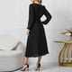 thumbnail image 5 of Womens Elegant Long Sleeve Midi Dress Belted Party Wedding Guest Office Dresses, 5 of 5