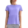 thumbnail image 1 of Camiseta holgada con corte en la espalda para mujer: cuello redondo, manga corta, poliéster, para yoga/deporte (tallas S-XL), 1 of 4