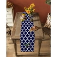 thumbnail image 4 of Table Runners 108 Inches Long Dress Scarves, Morocco Navy Blue Farmhouse Coffee/Dining/Kitchen Table Runner for Living Room, Cute Dinosaur Bike Vintage 13x108 Inch, 4 of 7