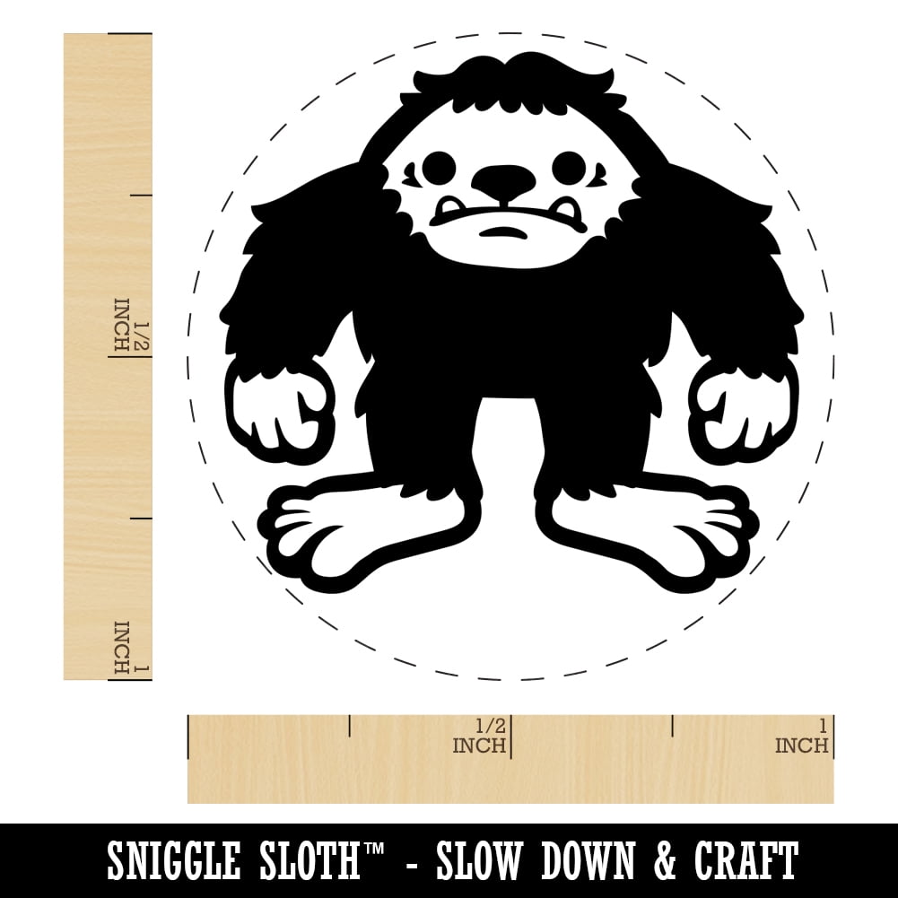Bigfoot Sasquatch Cryptozoology Self-Inking Rubber Stamp Ink Stamper - Brown Ink - Medium 1 Inch