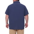 thumbnail image 3 of INSPIRE CHIC Men's Big & Tall Back to School Summer Button Down Short Sleeve Solid Color Vacation Beach Shirts 2XL Dark Blue, 3 of 5
