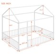 thumbnail image 5 of Bellemave Full Size Montessori House Bed, Metal Floor Bed with Guardrails and Roof, Playhouse for Kids Teens Girls Boys (White), 5 of 8