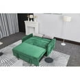 thumbnail image 2 of Convertible Sleeper Sofa Bed, Modern Velvet Sleeper Sofa Couch with 2 Pillows and Pull-Out Bed, 54" Small Love seat Sofa Bed with Reclining Backrest & Side Pocket for Living Room, Green, 2 of 7