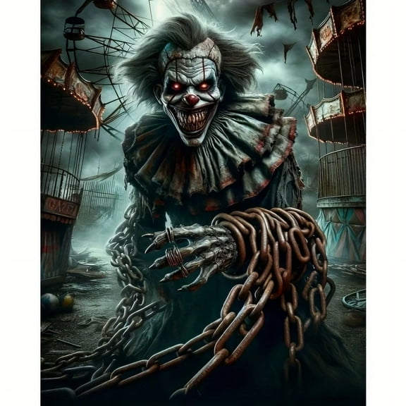 Horror Characters 5D Diamond Painting Tools for Adults DIY Diamond Art Tools for Beginners with Round Full Diamond Diamond Gemstones Home Wall Painting Art Decoration Gift Artwork