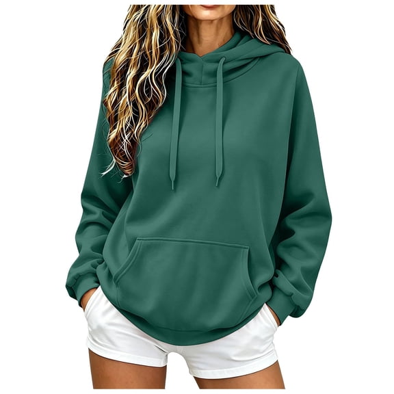 UOCUFY Oversized Hoodies for Women Fall Mock Neck Long Sleeve Casual Comfort Sweatshirts Winter y2k 2026 Cute Sweatshirt Dark Green,Size M