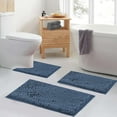 thumbnail image 2 of LQQBOX Bathroom Rugs Chenille Bath Mats Set 3 Piece Extra Soft and Absorbent Shaggy Rugs, Machine Wash and Dry, Perfect Plush Bath Mats for Tub, Bathroom ​Decor, Washable Carpets Set, Fog Blue, 2 of 7