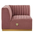 thumbnail image 3 of Modular Sofa Corner Chair, Pink Gold, Velvet, French Living Lounge Cafe Lobby Hospitality Restaurant, Modern Contemporary Boutique HB33783, 3 of 6