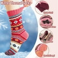 thumbnail image 2 of Armscye 5 Pairs  Womens Thick Knit Winter Socks, Stripe Wool Winter Socks, Wool Vintage Socks for Indoor Warmth, Comfortable Breathable Cotton Socks for Women Indoor Warming Christmas Gifts, 2 of 7