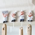 thumbnail image 4 of Cheers.US 4Pcs/Set Statue Sculpture Gift Resin Craft Chef Figurine Wall Hook Cartoon Stainless Steel Hooks Creative Chef Character Model Home Garden Ornaments Decor, 4 of 7