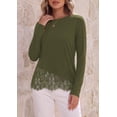 thumbnail image 3 of PRETTYGARDEN Women's Lace Patchwork Long Sleeve Shirts | Soft Casual Tops,Irregular Asymmetrical Hem,Crew Neck Thermal Blouses,Loose Fit Layer Tee,Fashion Fall Winter Daily Wear, 3 of 10