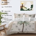thumbnail image 5 of Palm Tree Twin Size Comforter Set, Green Tropical Plants Ocean Brown Bottom Bedding for All Seasons, 4 Pcs Bed Set, 1 Quiltcover (68"x86") ,1Sheet(67"x116"), 2Pillowcases (30"x20"), 5 of 9